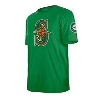 T-shirt à imprimé trèfle de la Saint-Patrick des Mariners Seattle Kelly Green New Era pour homme