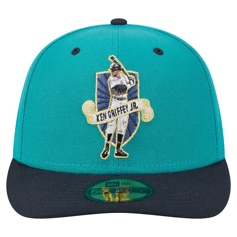 Casquette ajustée New Era Ken Griffey Jr. Aqua 59FIFTY des Seattle Mariners pour homme