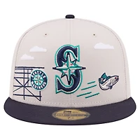 Casquette ajustée New Era 59FIFTY kaki Seattle Mariners City Icon pour homme