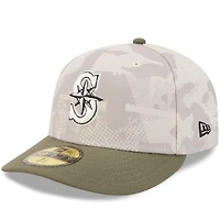 Men's New Era Light Beige/Olive Seattle Mariners 2025 Armed Forces Day 59FIFTY Fitted Hat