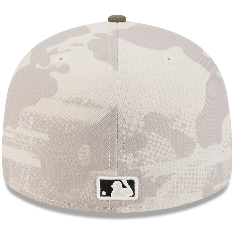 Men's New Era Light Beige/Olive Seattle Mariners 2025 Armed Forces Day 59FIFTY Fitted Hat