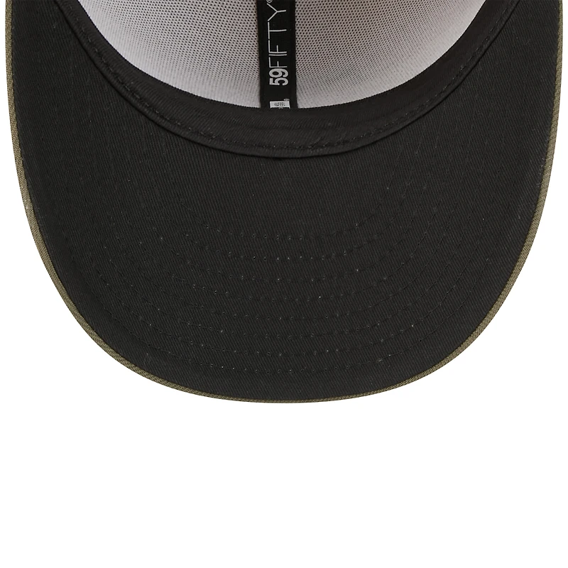 Men's New Era Light Beige/Olive Seattle Mariners 2025 Armed Forces Day 59FIFTY Fitted Hat