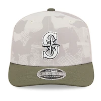 Men's New Era Light Beige/Olive Seattle Mariners 2025 Armed Forces Day 9SEVENTY Stretch-Snap Hat
