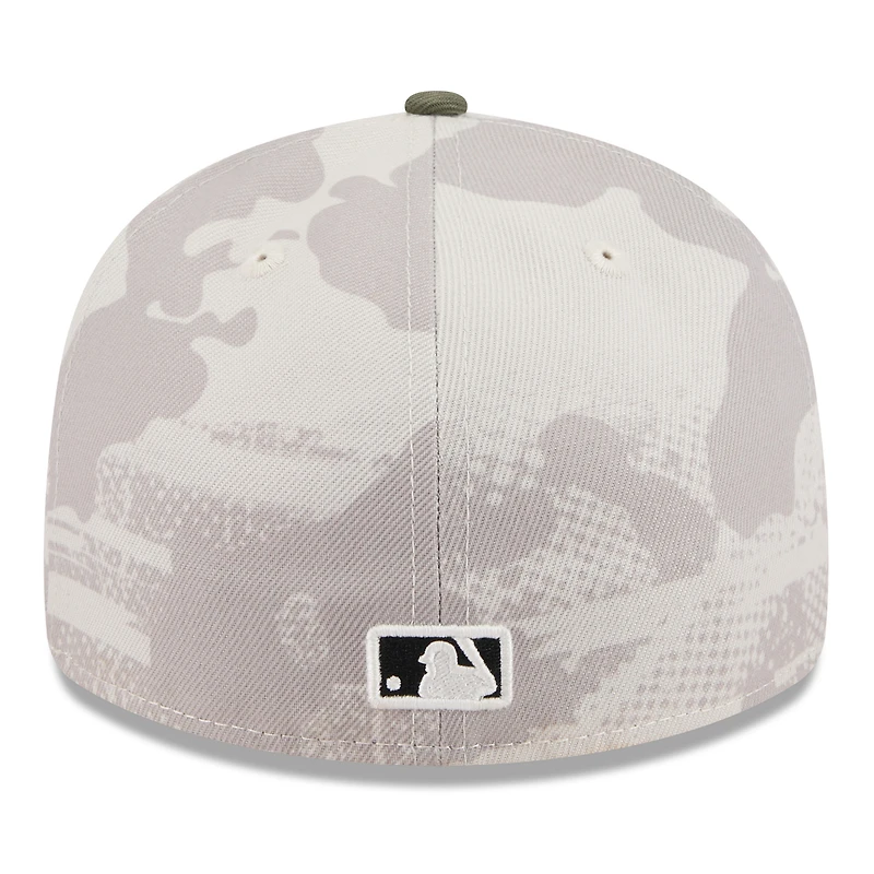 Men's New Era Light Beige/Olive Seattle Mariners 2025 Armed Forces Day Low Profile 59FIFTY Fitted Hat