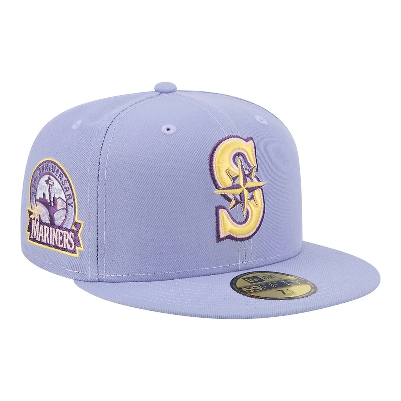Men's New Era Light Purple Seattle Mariners Lavender Bloom 59FIFTY Fitted Hat