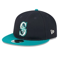 Men's New Era Navy/Aqua Seattle Mariners Baseball Hall of Fame Retro Crown 9FIFTY Adjustable Hat