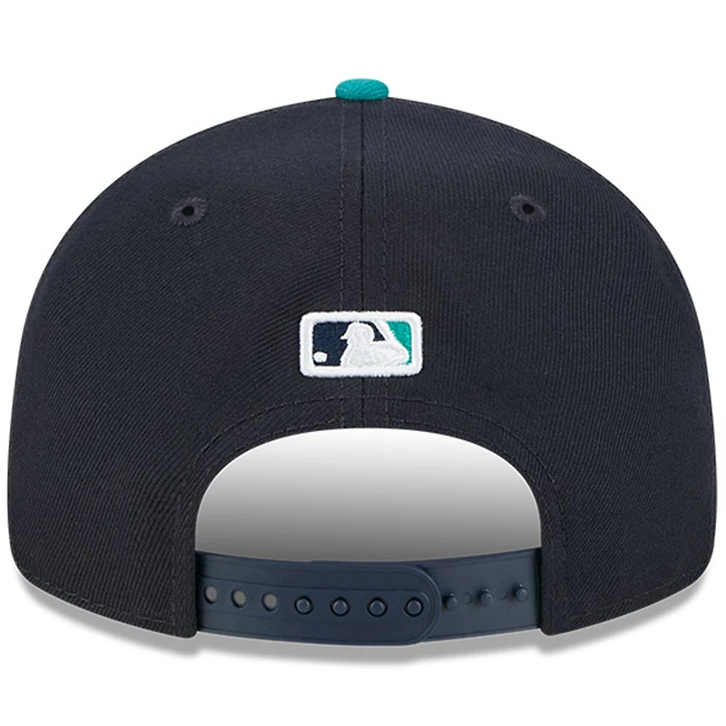 Men's New Era Navy/Aqua Seattle Mariners Baseball Hall of Fame Retro Crown 9FIFTY Adjustable Hat