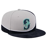 Men's New Era Navy/Gray Seattle Mariners Retro Split Corduroy Snapback Hat