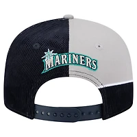 Men's New Era Navy/Gray Seattle Mariners Retro Split Corduroy Snapback Hat
