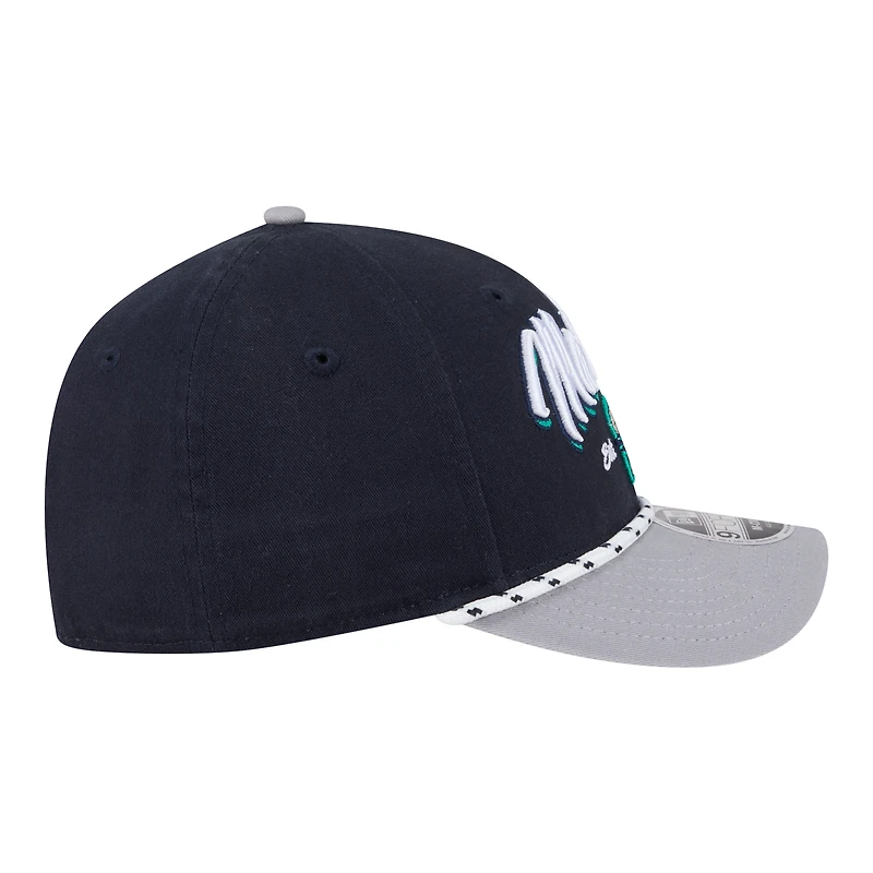 Casquette ajustable New Era 9FORTY M-Crown bleu marine/gris Seattle Mariners pour homme
