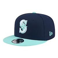 Men's New Era Navy/Turquoise Seattle Mariners Two-Tone Color Pack 9FIFTY Snapback Hat
