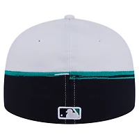 Casquette ajustée 59FIFTY Paint Stroke des Seattle Mariners de New Era pour homme, bleu marine/blanc