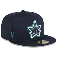 Men's New Era  Navy Seattle Mariners 2024 MLB Clubhouse 59FIFTY Fitted Hat