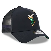 Casquette camionneur ajustable 9FORTY bleu marine New Era pour homme, motif Big League Chew A-Frame, des Seattle Mariners 2025