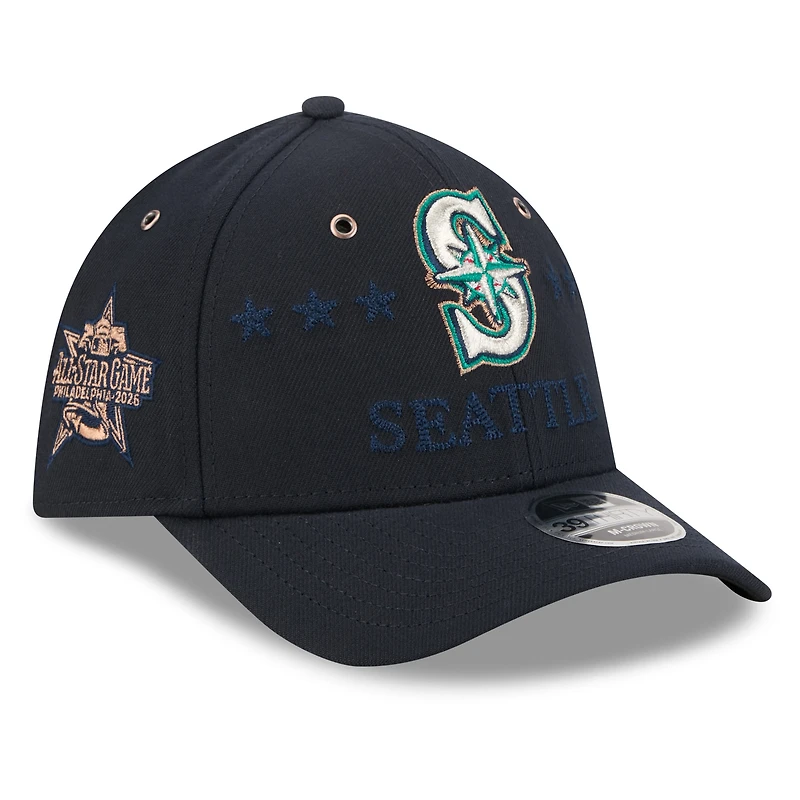 Casquette New Era Flex bleu marine Seattle Mariners 2026 MLB All-Star Game 39THIRTY pour homme