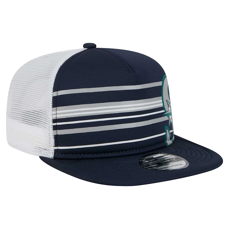 Men's New Era  Navy Seattle Mariners 9FIFTY A-Frame Trucker Snapback Hat
