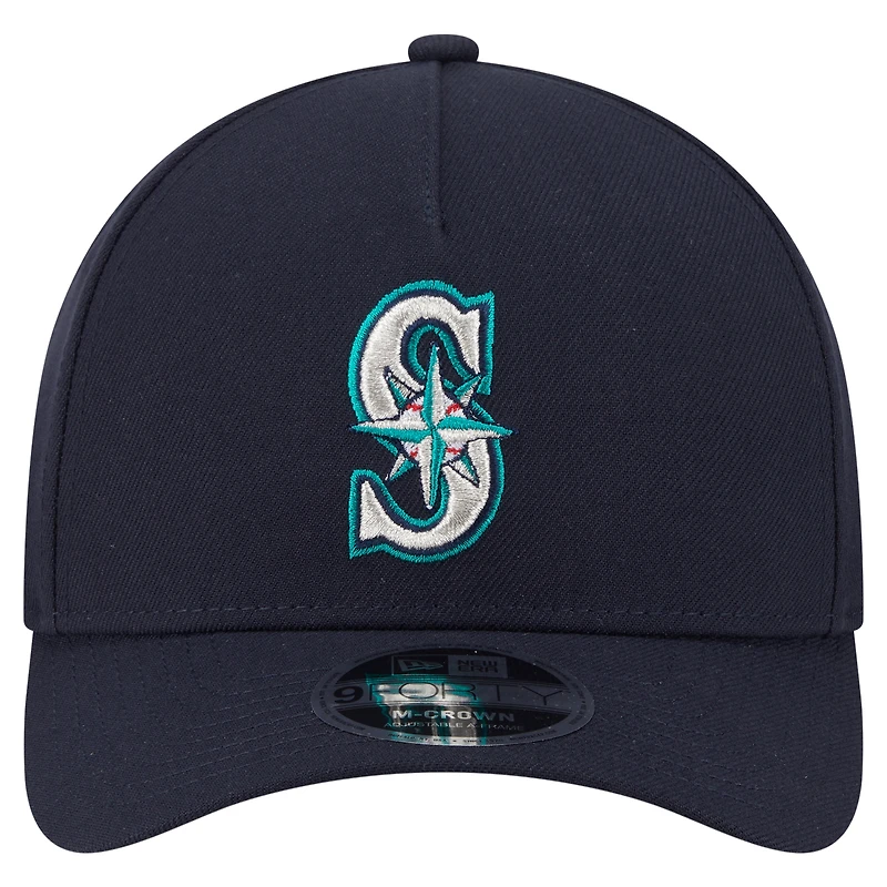 Casquette ajustable 9FORTY M-Crown bleu marine des Seattle Mariners de New Era pour homme