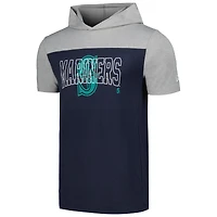 T-shirt à capuche brossé actif New Era pour hommes, bleu marine, Seattle Mariners