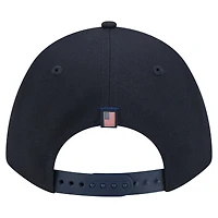Casquette ajustable New Era 9FORTY M-Crown A-Frame bleu marine pour homme, motif drapeau américain des Mariners de Seattle