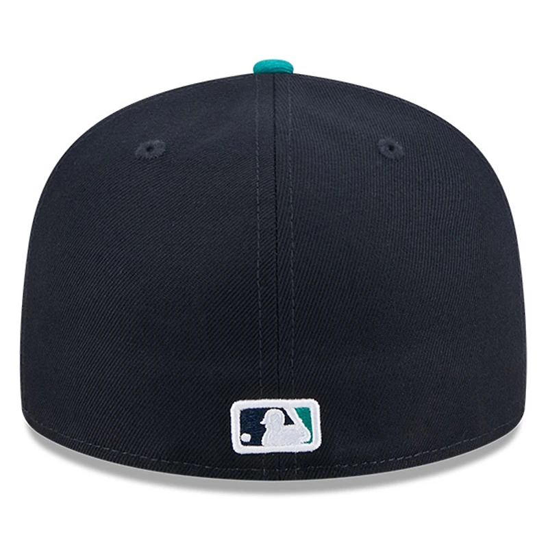 Casquette ajustée 59FIFTY bleu marine des Seattle Mariners pour homme, style Temple de la renommée du baseball
