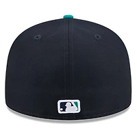Casquette ajustée 59FIFTY bleu marine des Seattle Mariners pour homme, style Temple de la renommée du baseball