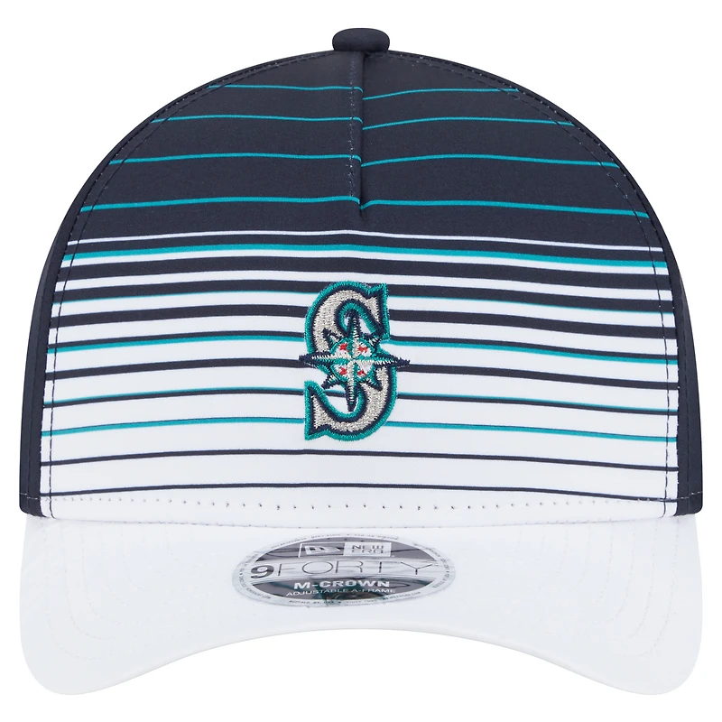 Casquette ajustable 9FORTY M-Crown dégradée bleu marine des Seattle Mariners de New Era pour homme