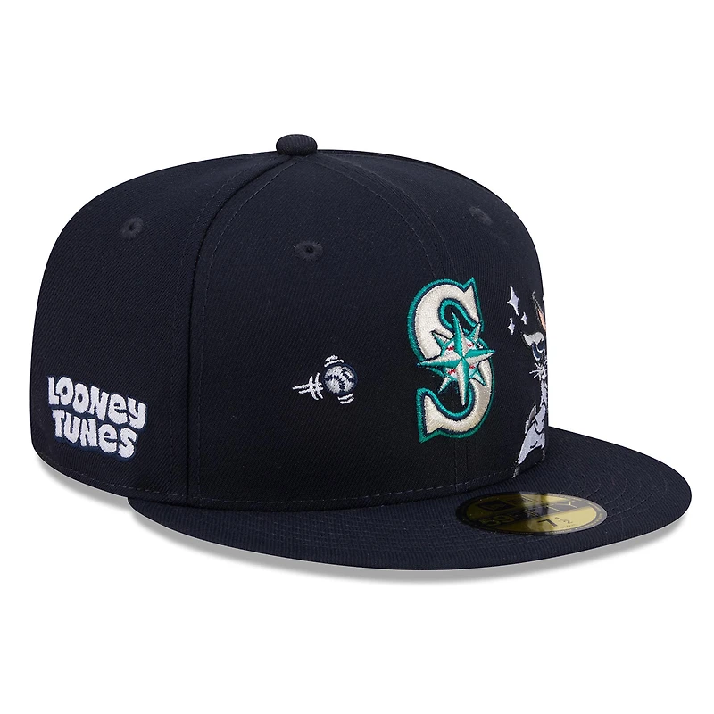 Men's New Era Navy Seattle Mariners Looney Tunes Bugs Bunny 59FIFTY Fitted Hat