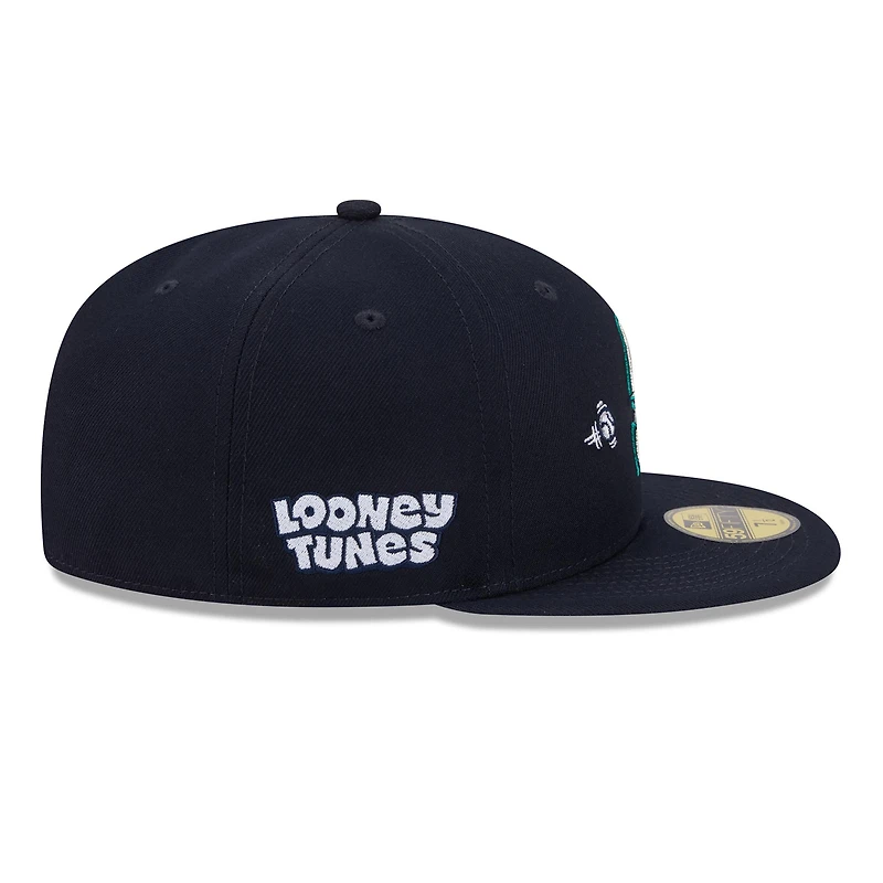 Casquette ajustée New Era 59FIFTY pour homme, bleu marine, Seattle Mariners, Looney Tunes Bugs Bunny