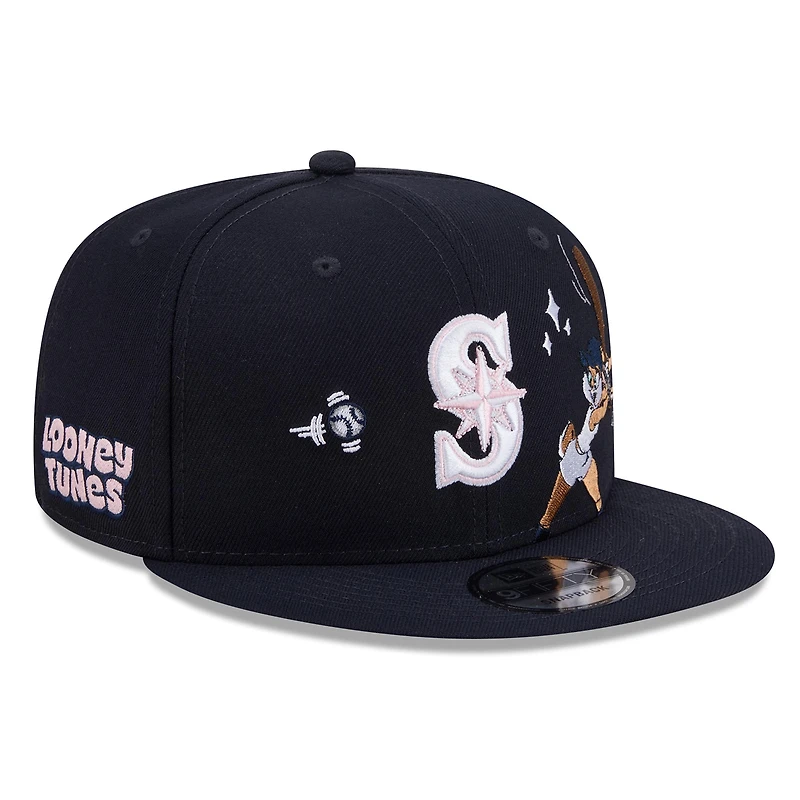 Casquette snapback New Era 9FIFTY pour homme, bleu marine, Seattle Mariners, Looney Tunes, Lola Bunny