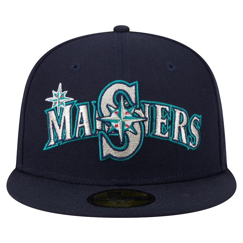 Casquette ajustée 59FIFTY Overlap des Seattle Mariners de New Era pour homme