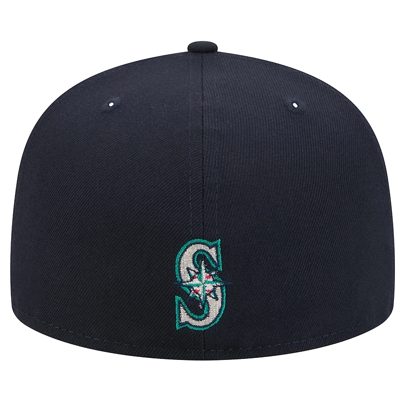 Casquette ajustée Ransom 59FIFTY pour homme des Seattle Mariners de New Era bleu marine