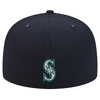 Casquette ajustée Ransom 59FIFTY pour homme des Seattle Mariners de New Era bleu marine