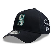 Casquette trucker ajustable New Era bleu marine Seattle Mariners 9FORTY pour homme