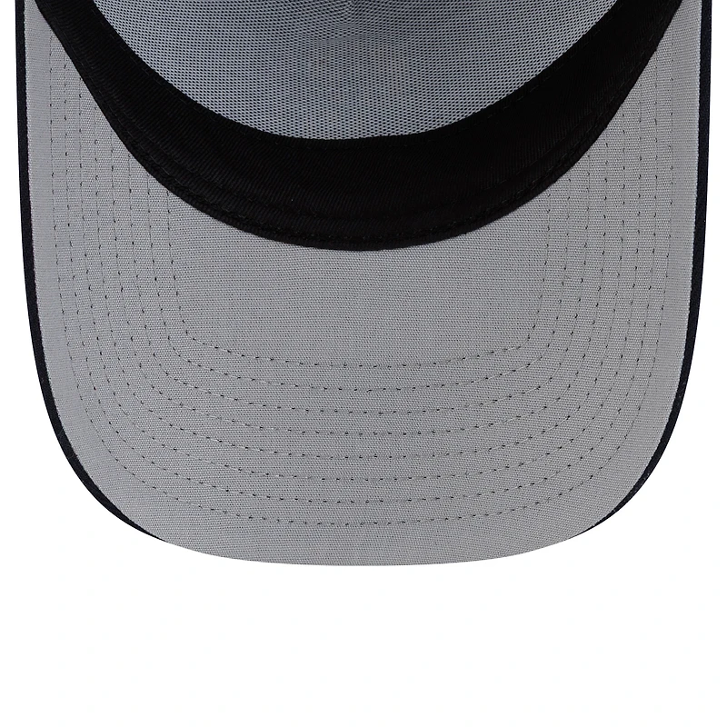 Men's New Era Navy Seattle Mariners Side Script 9FORTY A-Frame Trucker Adjustable Hat