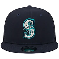 Casquette Snapback 9FIFTY pour homme bleu marine Seattle Mariners Team Color Trucker New Era