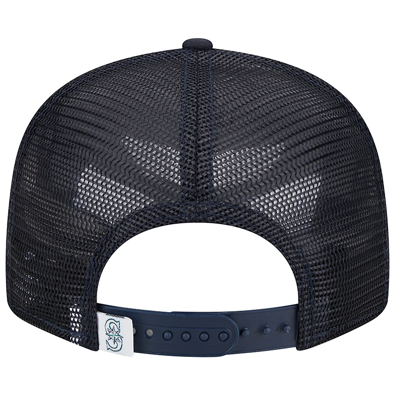 Casquette Snapback 9FIFTY pour homme bleu marine Seattle Mariners Team Color Trucker New Era