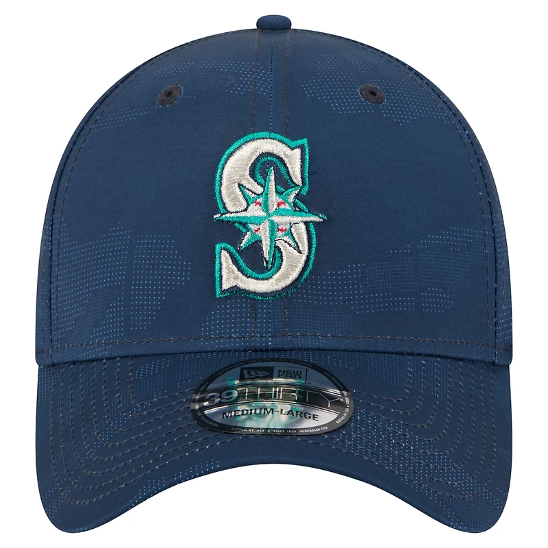 Casquette New Era 39THIRTY Flex bleu marine Seattle Mariners pour homme