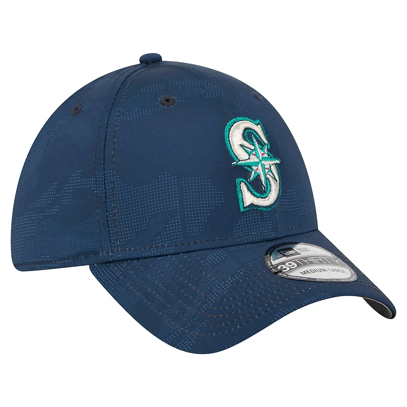Men's New Era Navy Seattle Mariners Tonal Camo 39THIRTY Flex Hat