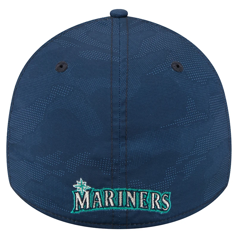 Men's New Era Navy Seattle Mariners Tonal Camo 39THIRTY Flex Hat