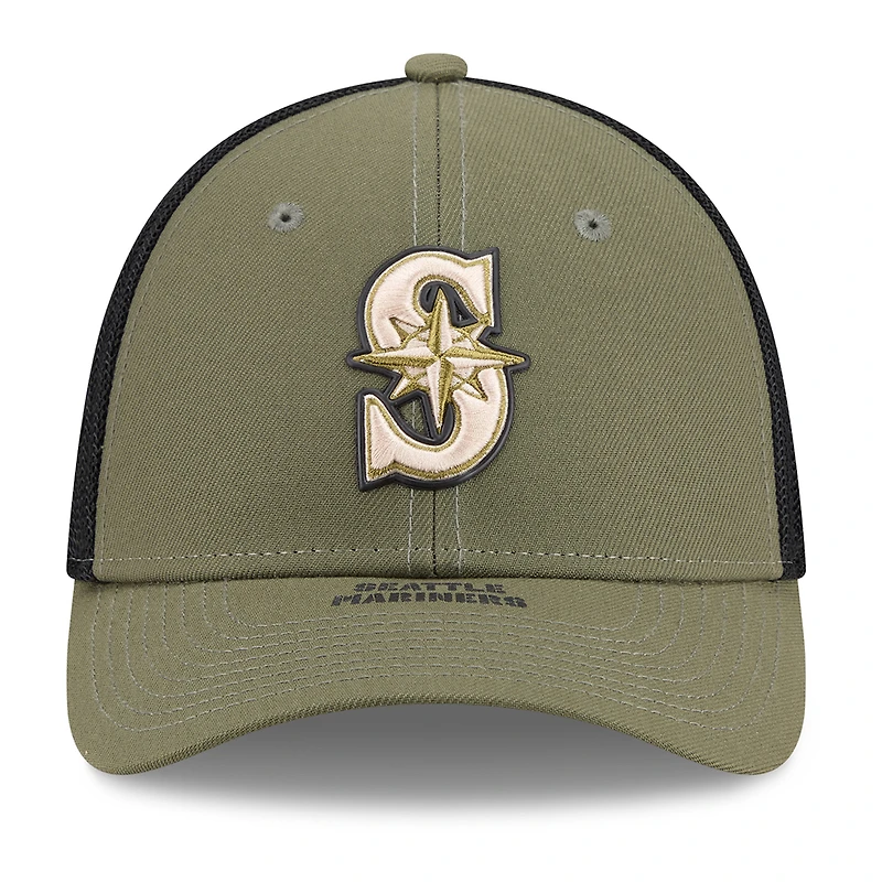 Men's New Era Olive Seattle Mariners 2026 Armed Forces Day 39THIRTY M-Crown Flex Hat