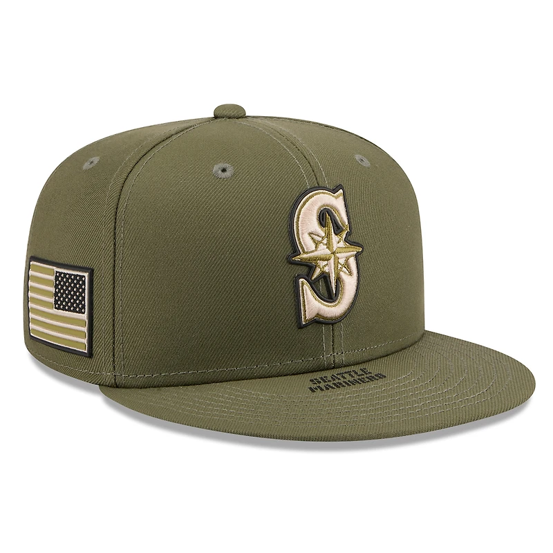 Men's New Era Olive Seattle Mariners 2026 Armed Forces Day 59FIFTY Fitted Hat