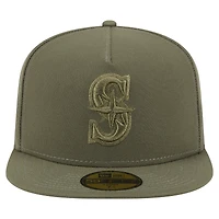 Men's New Era Olive Seattle Mariners Color Pack A-Frame 59FIFTY Fitted Hat