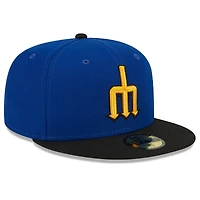 Casquette ajustée 59FIFTY Seattle Mariners 2023 City Connect New Era pour homme, bleu roi/noir