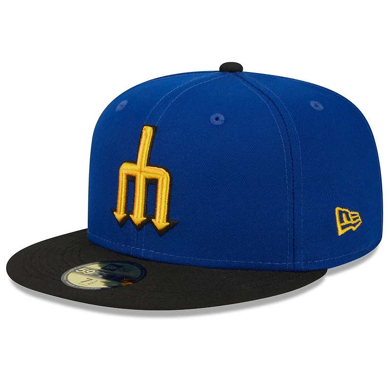 Casquette ajustée 59FIFTY Seattle Mariners 2023 City Connect New Era pour homme, bleu roi/noir