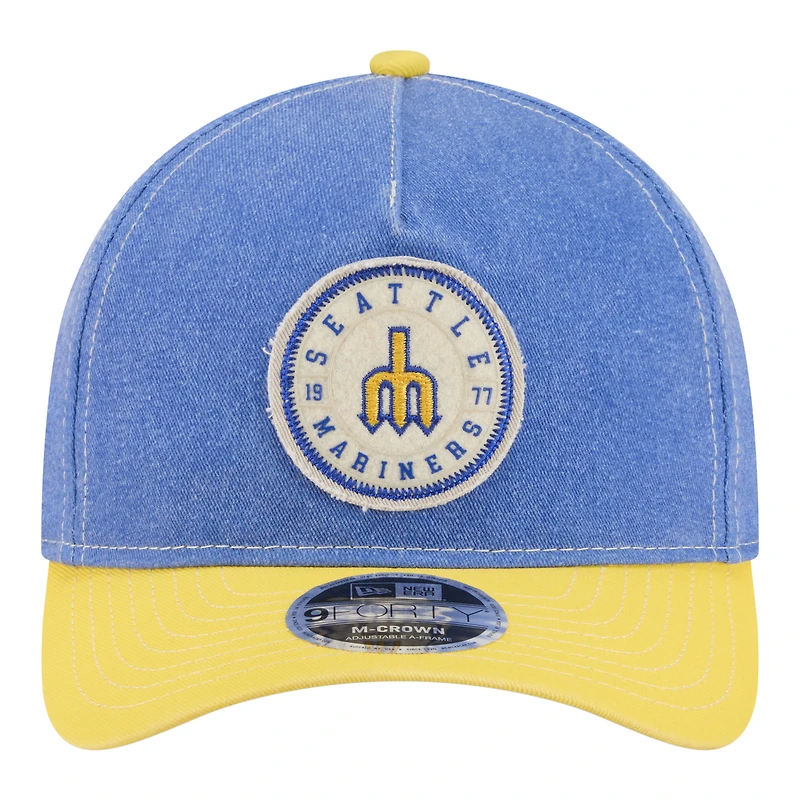 Men's New Era  Royal/Gold Seattle Mariners Felt M-Crown 9FORTY Adjustable Hat