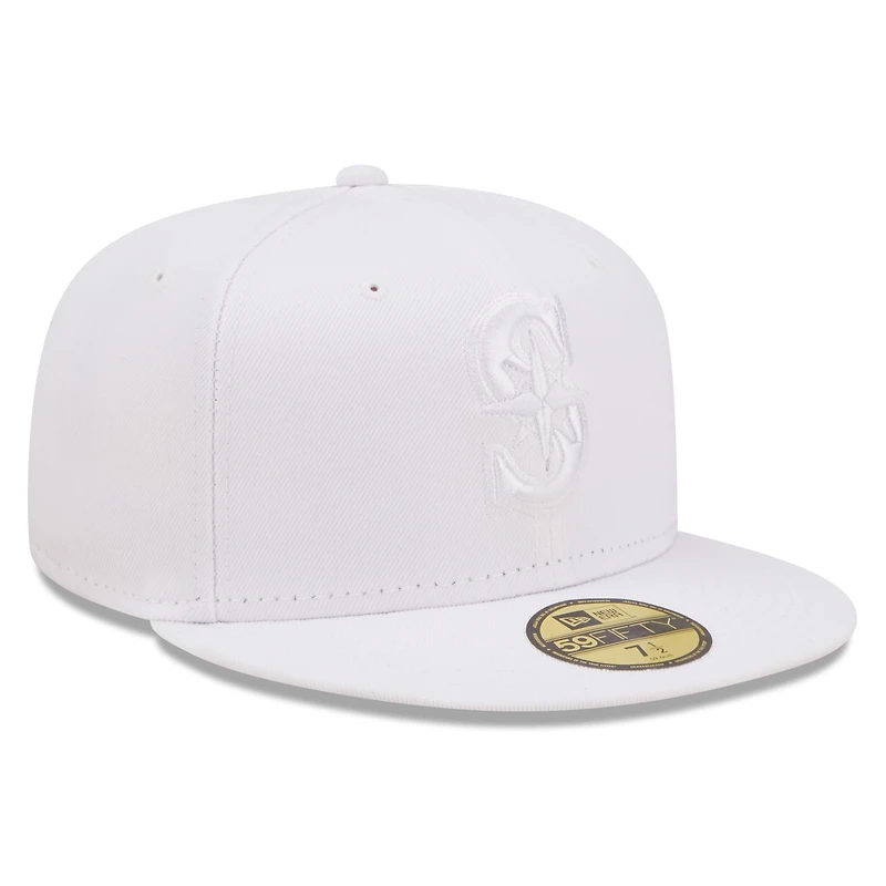 Men's New Era Seattle Mariners White on 59FIFTY Fitted Hat