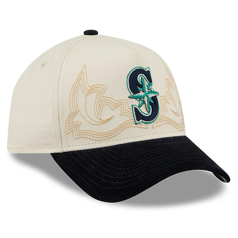 Casquette ajustable New Era Stone Seattle Mariners Western Stitch 9FORTY pour homme