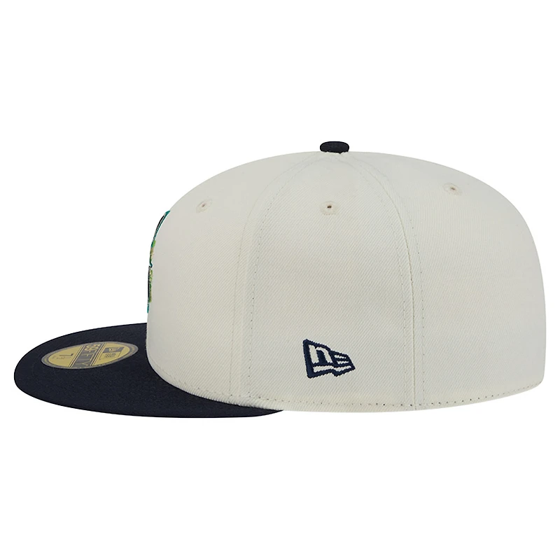 Men's New Era White/Navy Seattle Mariners Blossom 59FIFTY Fitted Hat