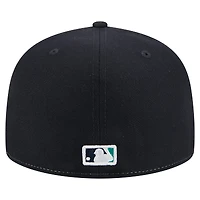 Casquette ajustée New Era 59FIFTY blanche/bleu marine pour homme, Seattle Mariners Repeat