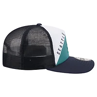 Men's New Era White/Navy Seattle Mariners Retro Cut 19TWENTY Adjustable Trucker Hat